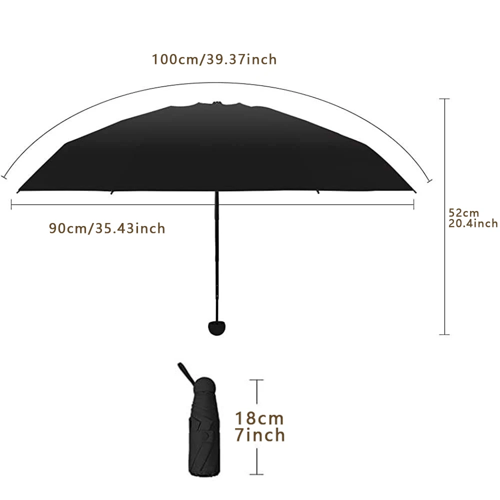 Mini sun umbrella foldable UV protection dual use portable storage