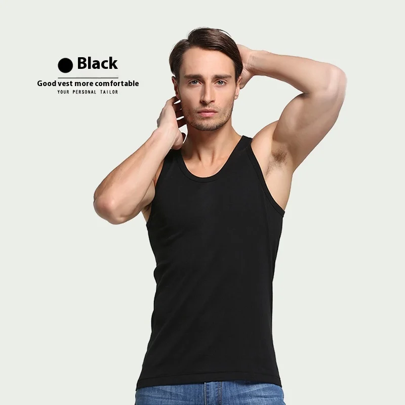 Plus Size Men Cotton Tank Top Non-marking Sports Sweat Absorbent Cotton White Underwear Bottom Sweatshirt Sleeveless Soft Simple men underwear cotton vest men undershirt sports sleeveless vest cotton sleeveless t shirt