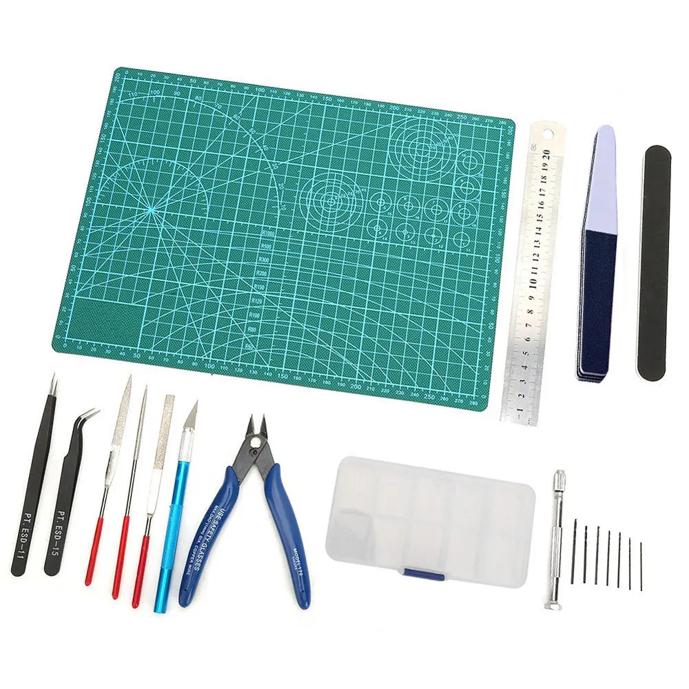 Kit di strumenti per modellismo da 20 pezzi/lotto Kit di strumenti per la costruzione di hobby professionale Set di strumenti di base per modellisti per modellismo fai-da-te