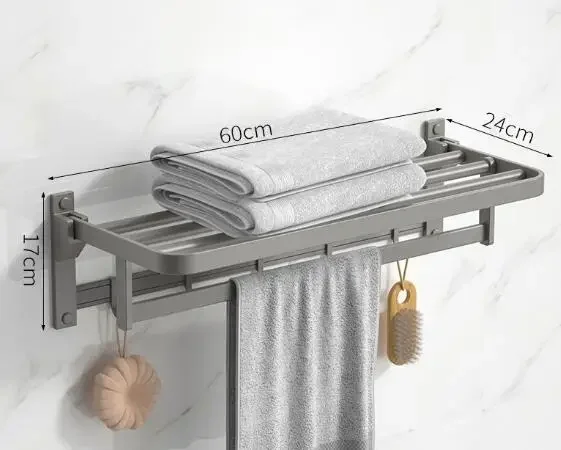 Luxury Home 5-Piece Wall Mounted Aluminum Gun Gray Toilet Bathroom Accessories Set Washroom Fittings Bathroom Hardware Set