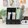 Modern Minimalist Gray Plastic Desktop Organizer - Multi-Purpose File and Magazine Storage Rack for Office Supplies Display 2