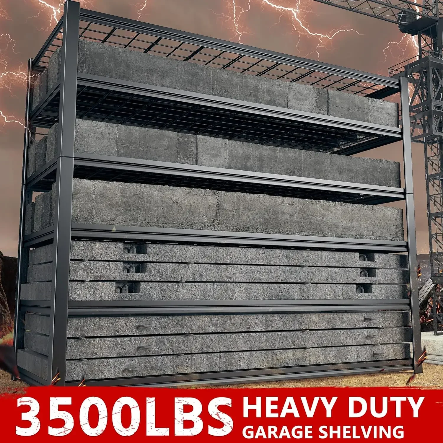 84" H Garage Shelving, 6-Tier Garage Storage Shelves Heavy Duty Shelving Loads 3500LBS, 48" W 4