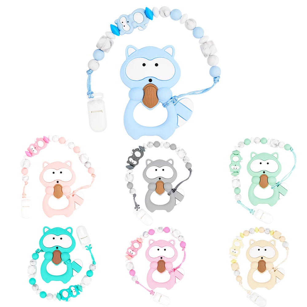LOFCA DIY Baby Silicone Teether Koala Baby Teething Necklace Toy Cartoon Pacifier chain Clip Food Grade Silicone Beads teething toys silicone teething toys baby teething toys silicone beads silicone teether silicone teething beads pacifier clips
