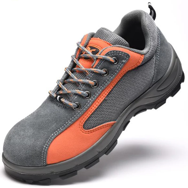 Safety Work Shoes For Men Leather Breathable Casual Labor Protection Anti-Smashing puncture Boots Mens Steel Toe Shoes