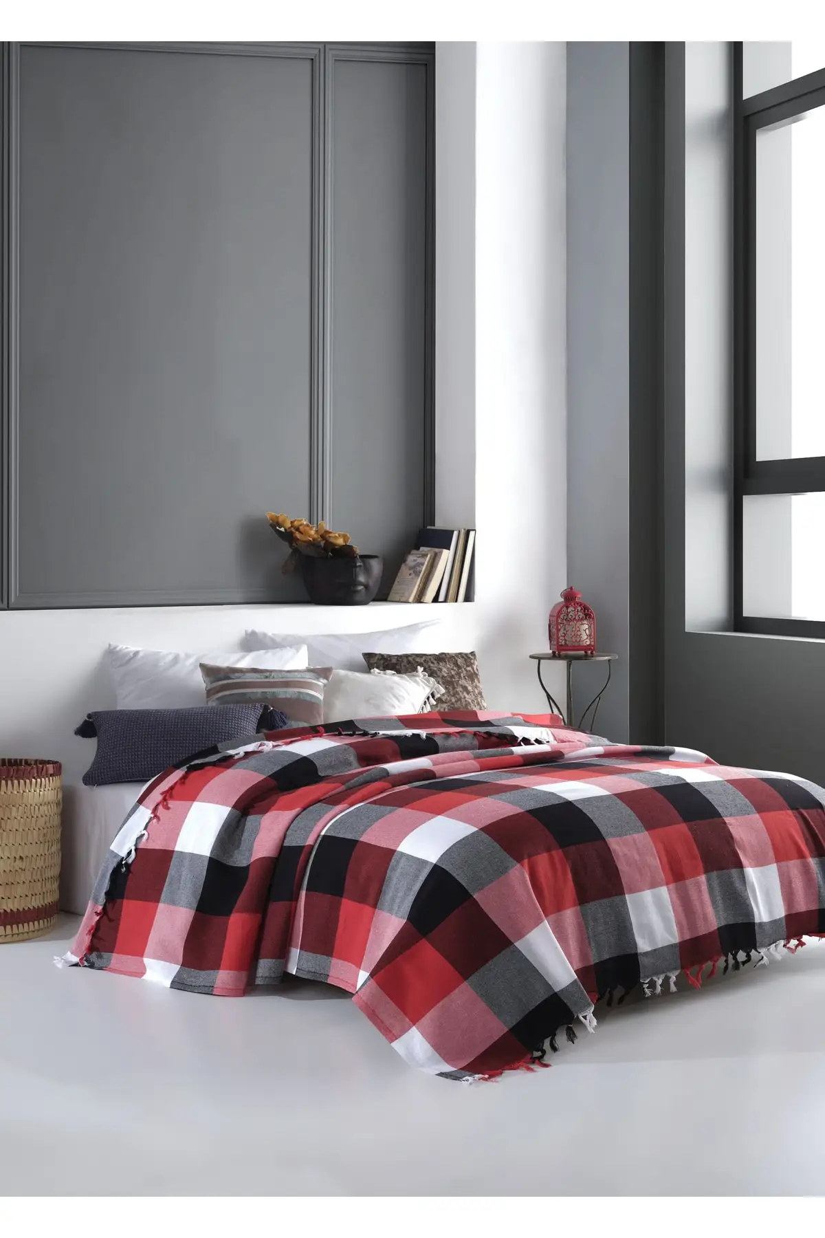 

Scotch Red-black Double Pike 200x220 cm Armchair Bed Sofa Cover Cotton Woven 230 Sheets Single No Bed