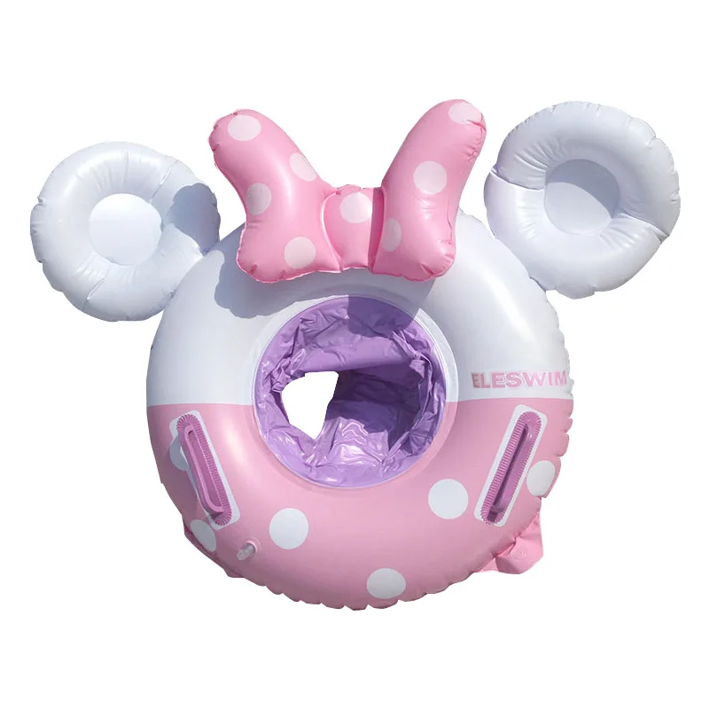 Baby Swimming Float Ring With Roof Inflatable Double Raft Rings Toy Floating Cartoon Steering Wheel Kids Swim Pool Accessories 4