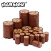 Marumine Blocks Wooden 100PCS Tile Round 2x2 Tree Stump Wood Grain MOC Building Bricks Part Assembly Compatible 14769pb196 98138 1