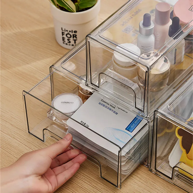 Stackable Storage Box Plastic Bins Drawers Clear Organizing Clear Plastic  Storage Bins Stacking Acrylic Organisers Pull Out - AliExpress
