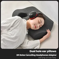 Ergonomic Side Sleeper Ear Pillow Noise Isolation Headphones Pillow Ear Piercing Pillows of 3M Soundproof Headphone Pillows 1