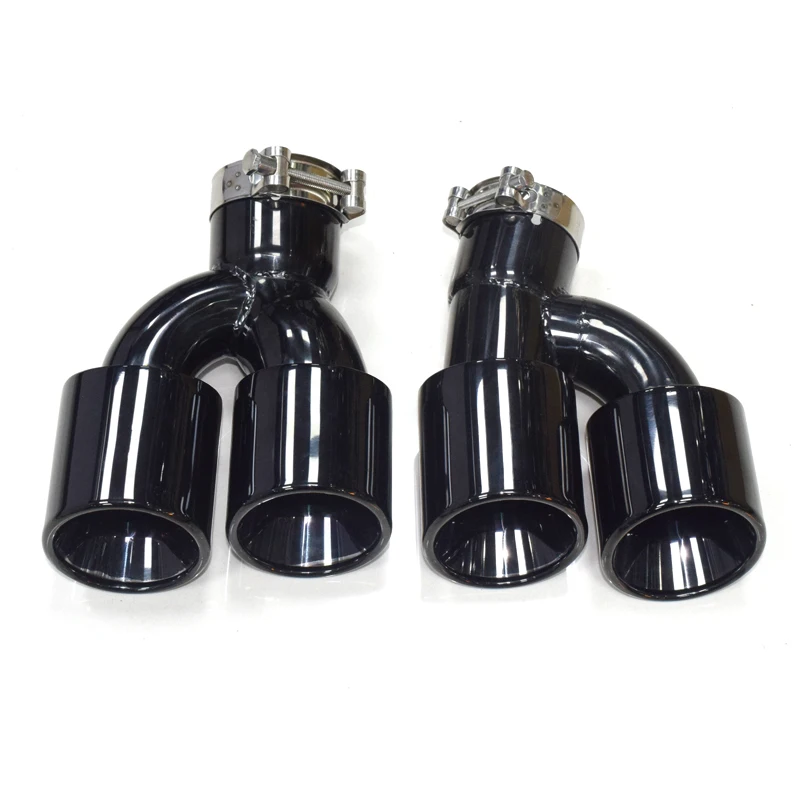 Dual Exhaust Tip Satinless Steel Muffler Tip H Shape Tailpipe Exhaust Pipe Nozzle for BMW 525i 528i 530i G30 G31 5 series