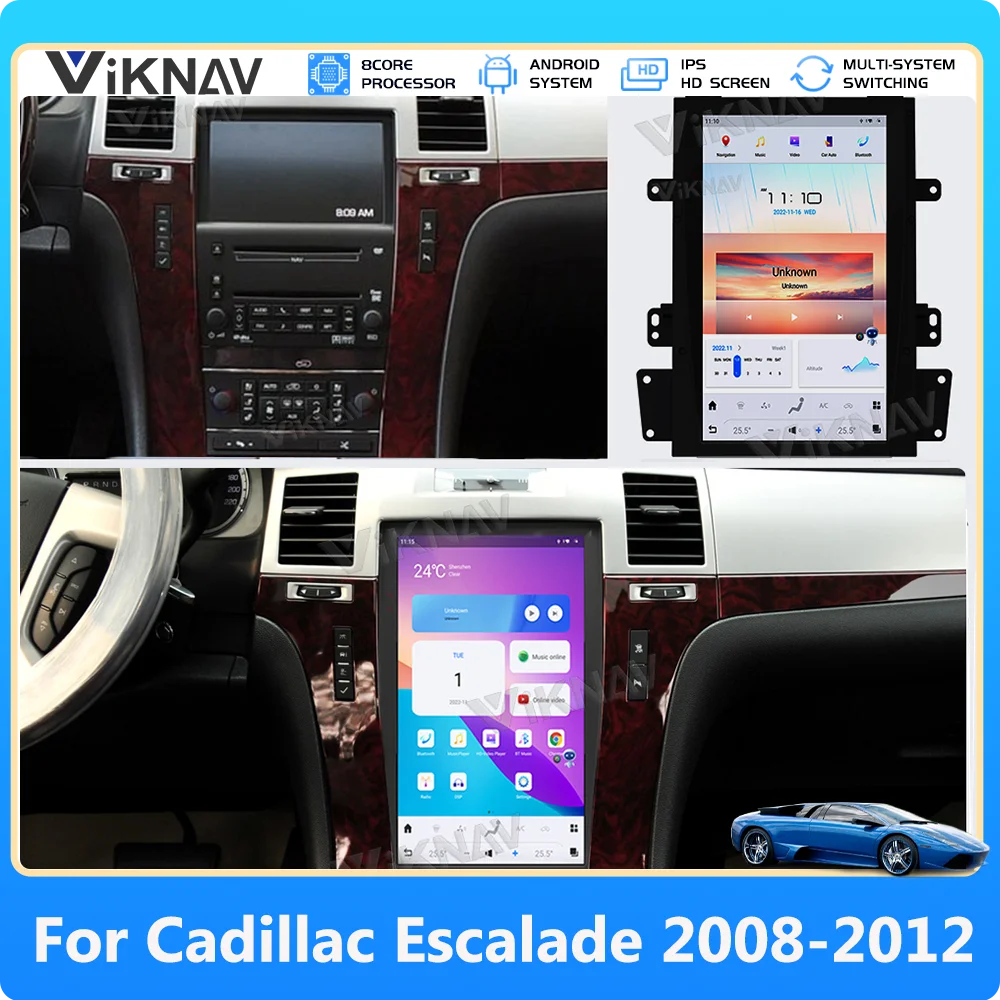 

For Cadillac Escalade 2008-2012 Android 11.0 Auto 13.6inch Car Radio Upgrade Wireless CarPlay 8+128GB Stereo 8 Core Touch Screen