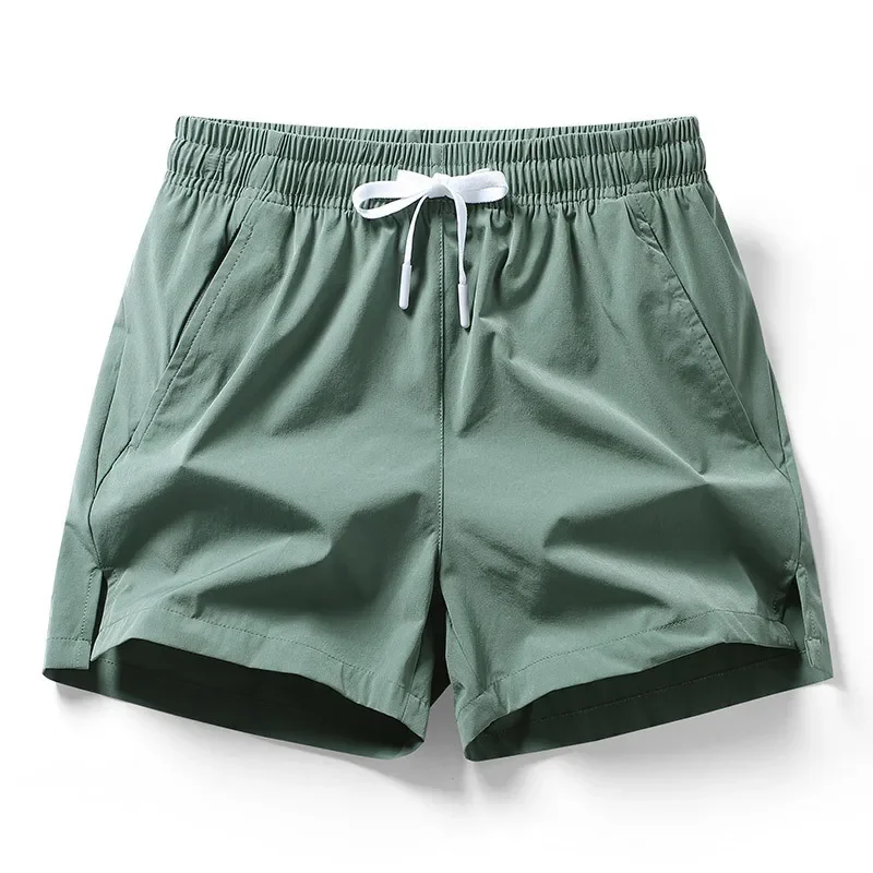 Ice Silk Thin Short Pants Men's Three Four Split Sports Running Fitness Training Basketball Pants Quick Dry Breathable Elastic
