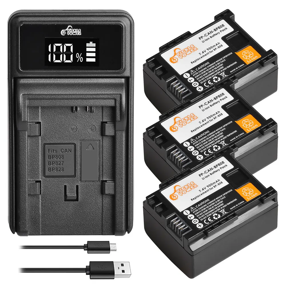 

Pickle Power BP-808 BP 808 аккумулятор + светодиодный USB зарядное устройство для Canon BP-827 BP 827 BP-819 BP-807 XA10 HF20 HF10 HF100 HG20