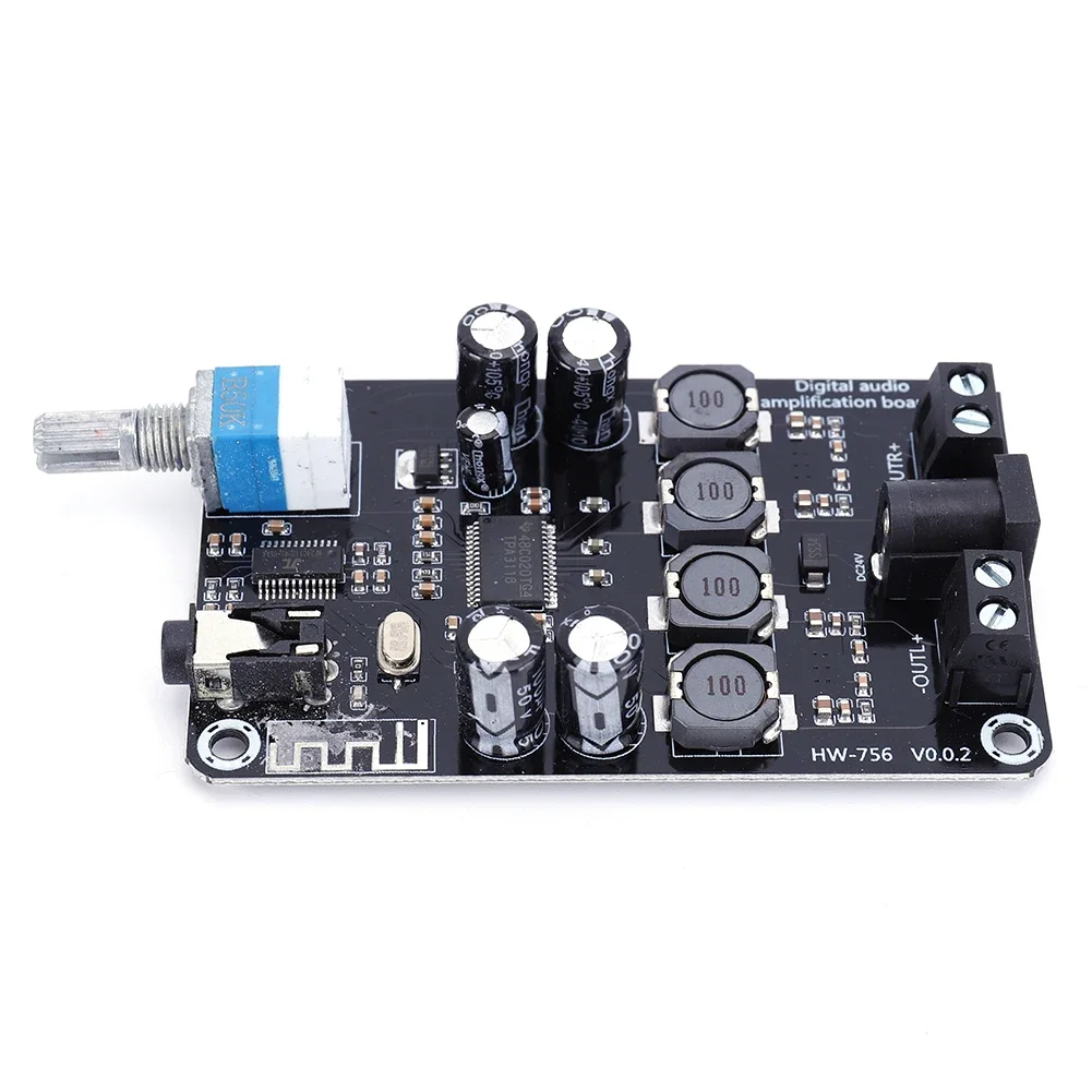 XH-A415 DC12-24V TPA3118D2 50W+50W Bluetooth5.0 AUX 3.5mm audio jack Dual Channel High-Power Adjustable Audio Amplifier Board
