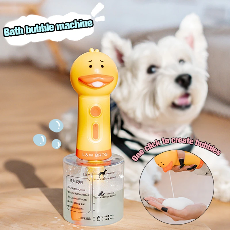 

Электрическая пенная машина для собак и кошек, бабочка в форме утки, автоматический дозатор мыла с Usb-зарядкой, аксессуары для уборки домашних животных, душа