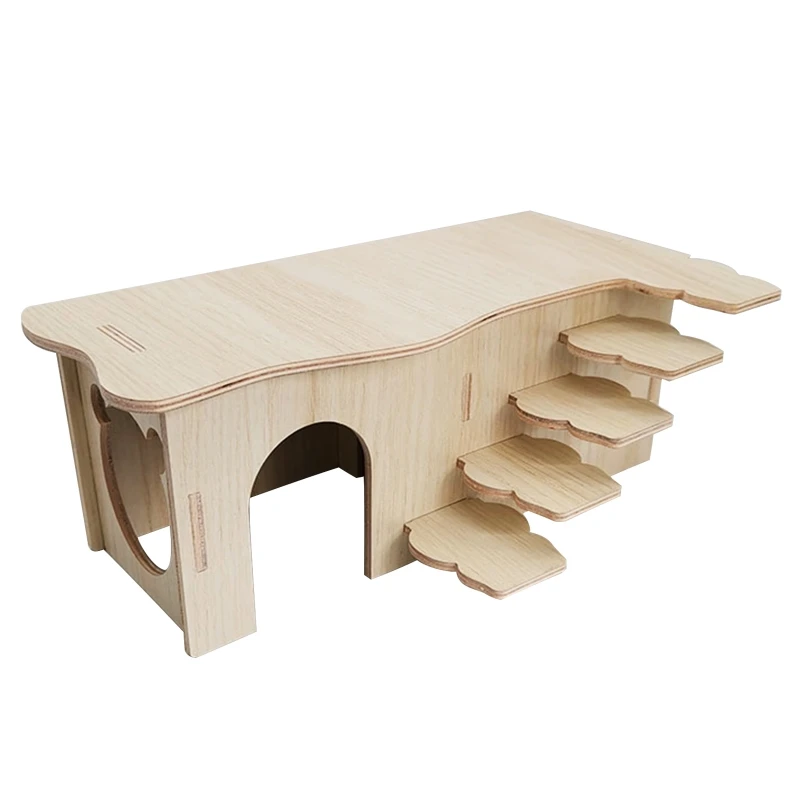 New Hamster Wooden Houses with Steps Hamster Hideout Multi Chamber Room for
