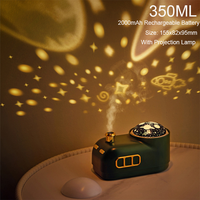 Ultrasonic Humidifier Retro Mini Train USB Aroma Air Diffuser Essential Oil Mist Maker Fogger With Color LED Light