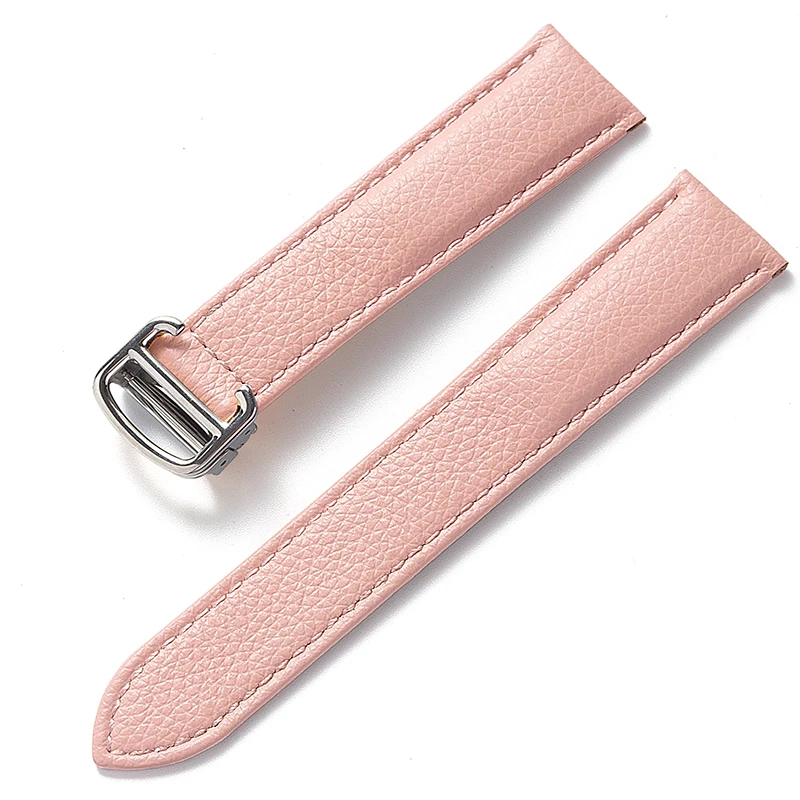 Litchi Soft Leather Watch Strap - Luxury Belt for Men & Women, Replacement Watch Accessory