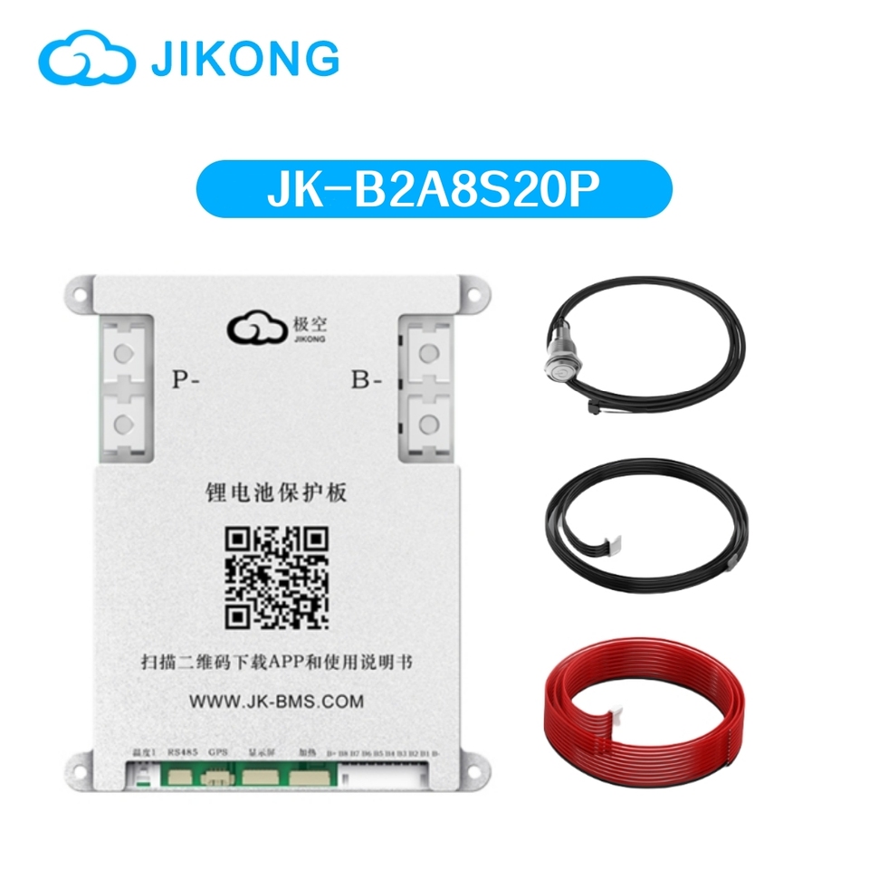 JK BMS B2A8S20P Smart Active BMS 4S-8S Li-ion Lifepo4 LTO 12V 24V Battery 2A Balance Current 200A Charge Discharge Battery BMS