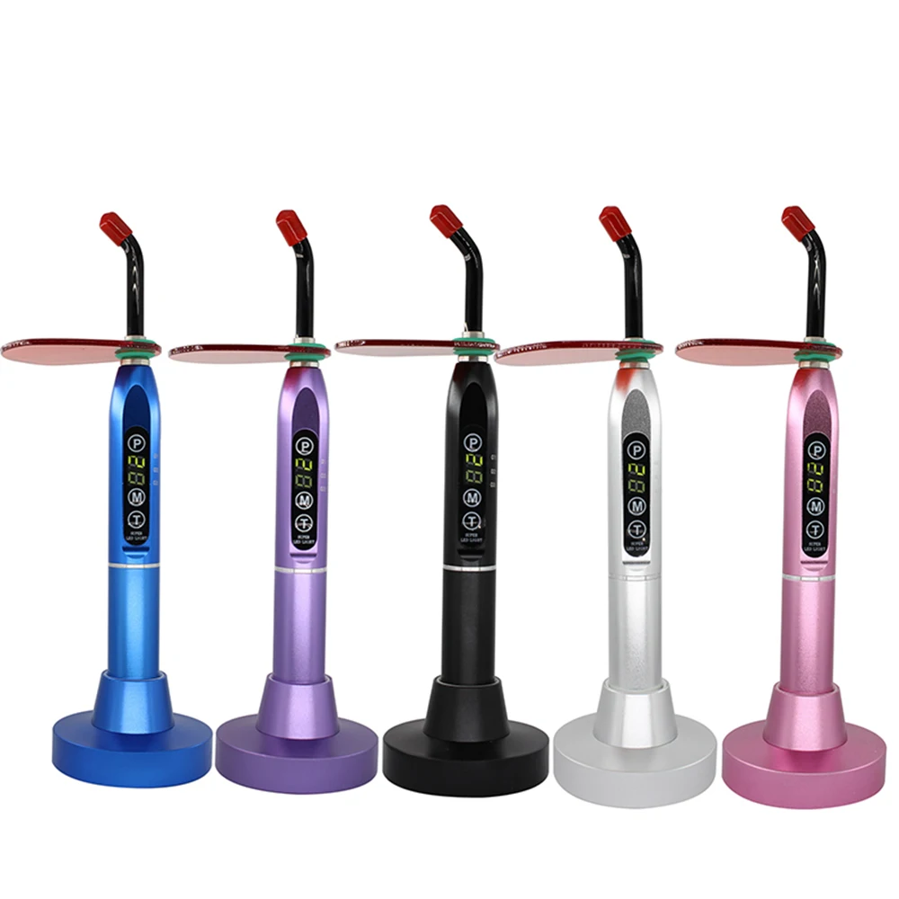 Dental Wireless Cordless Rainbow LED Curing Light for Dentistry Polymerize Resin Cure