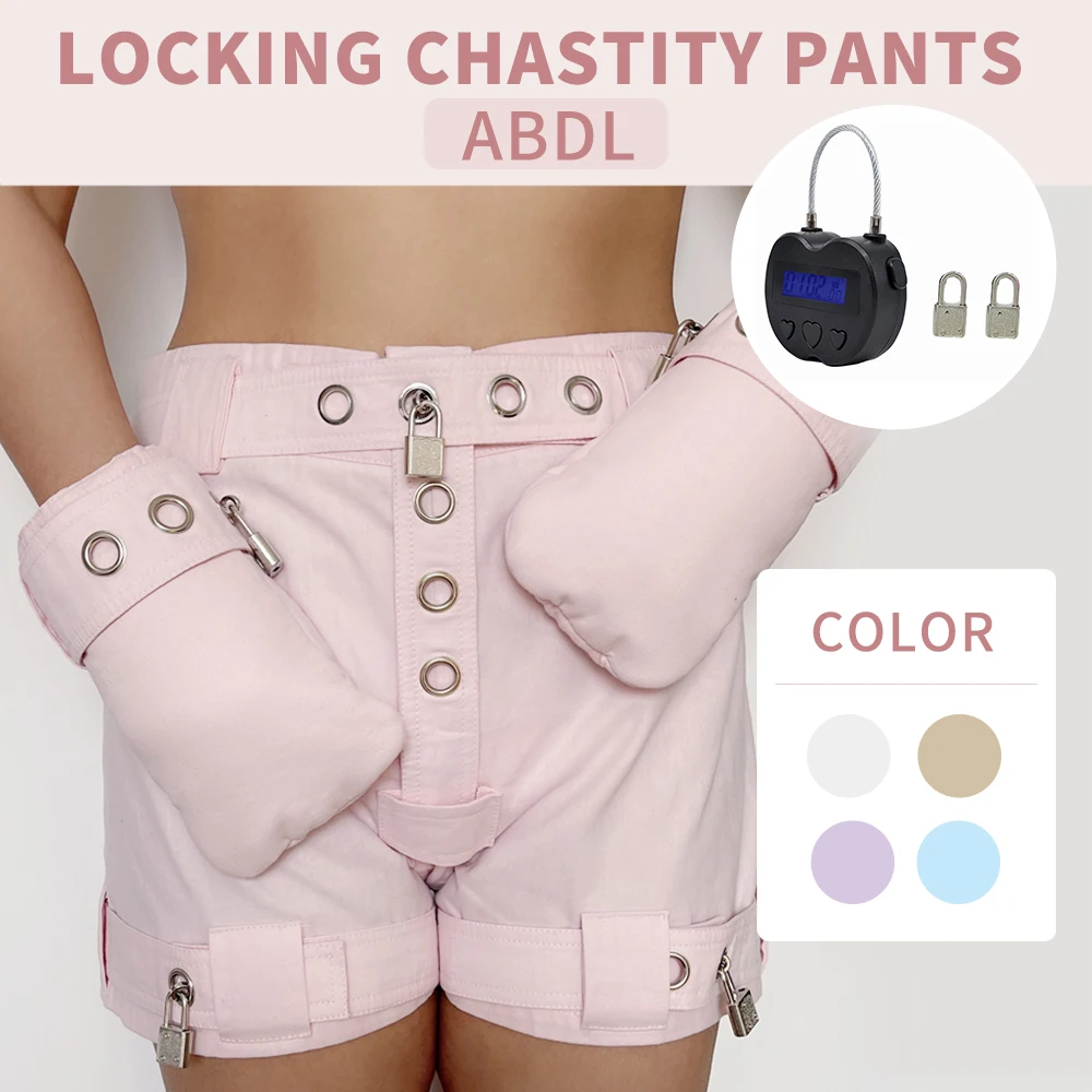 ABDL/DDLG-Short de chasteté verrouillable, sous-vêtements, bondage