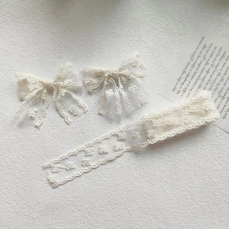 Floral Embroidery Wavy Lace Ribbon for Crafts and Sewing - 2 Yards