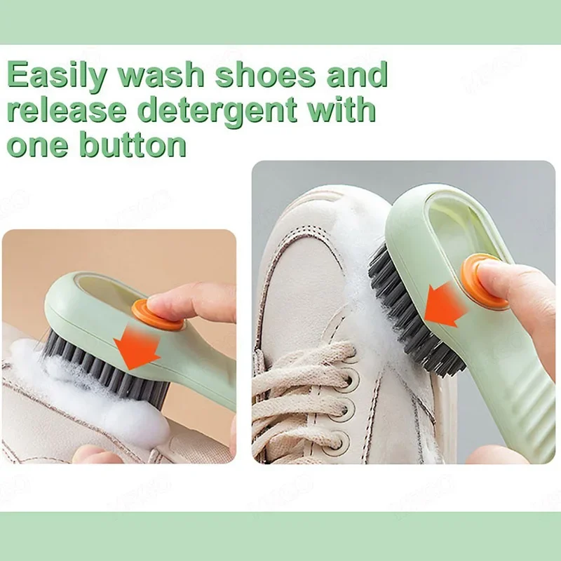 Cleaning Brush Bristled Liquid Shoe Brush Cleaning Long Handle Shoe Clothing Board Clothes Brushes Household Cleaner Tools 2