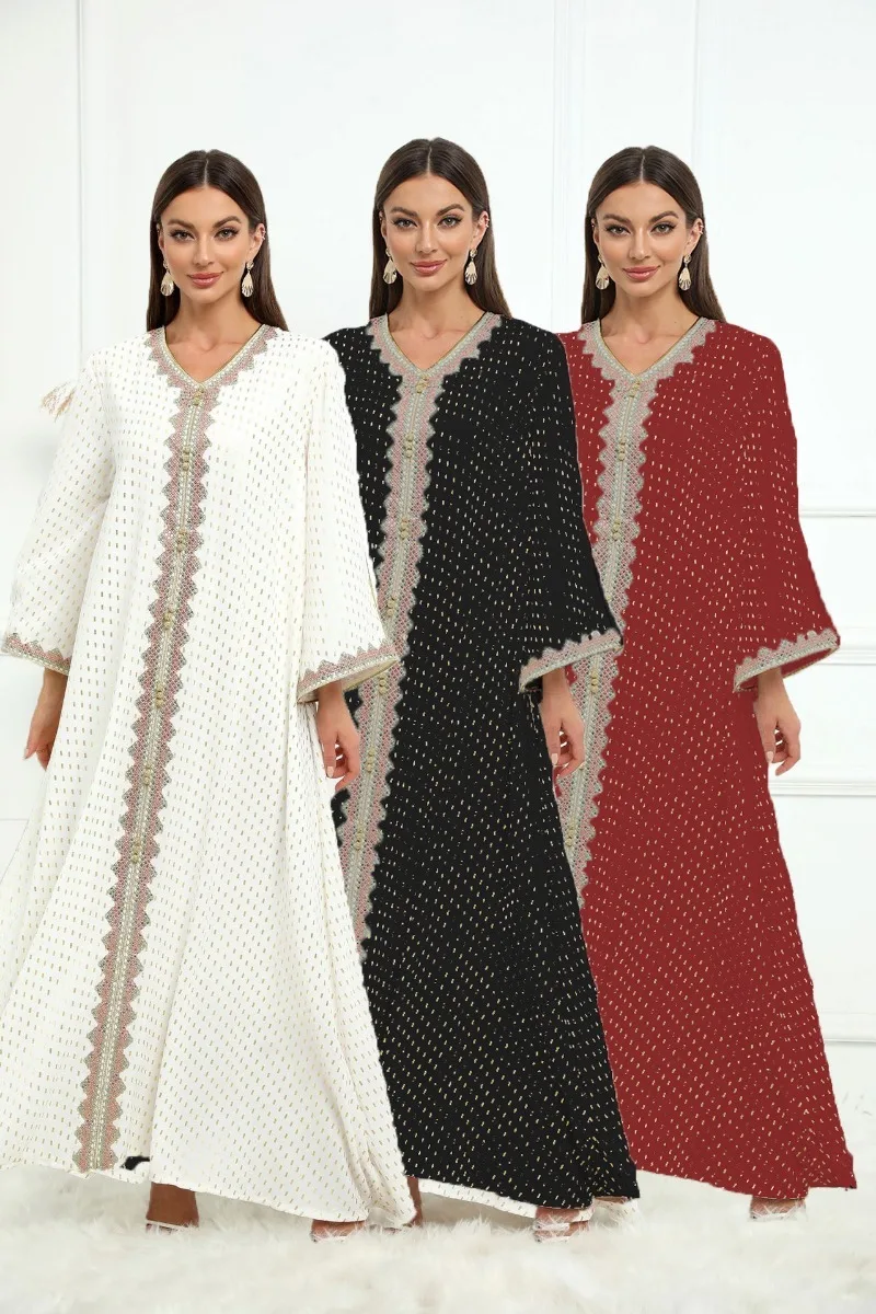 

Islam Abaya Dress Fashion High-end Islam Abaya Dress Elegant Temperament Mid-length Slim Women's Dress