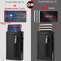 Anti-theft Credit Card Holder Men Wallets Rfid Blocking Aluminum Leather Pop Up Minimalist Wallet Cardholder Wallets for Men 2