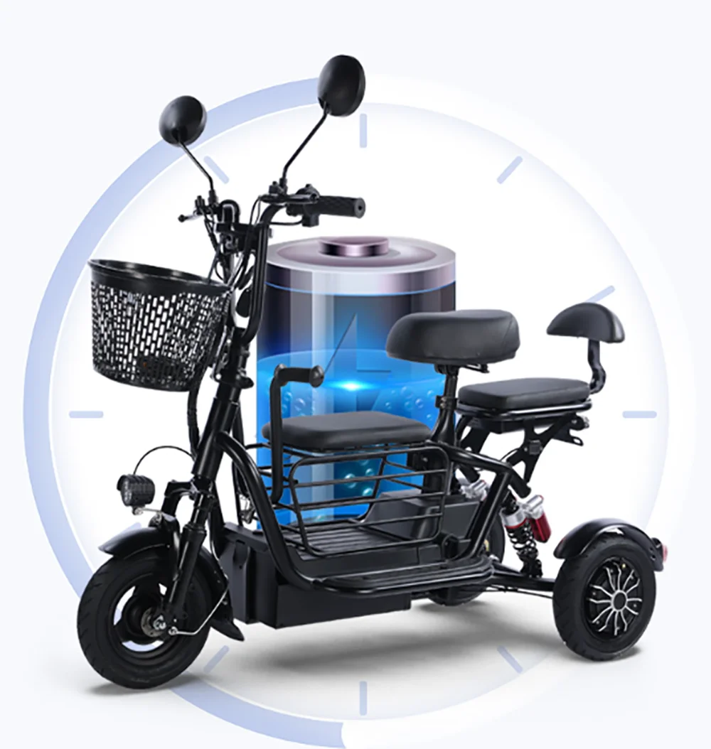 Electric Tricycle 48V 400W Mini Flash Charging Removable Lithium