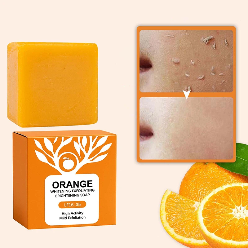 Orange Enzyme Exfoliating & Brightening Soap Bar - Gentle Cleansing and Moisturizing