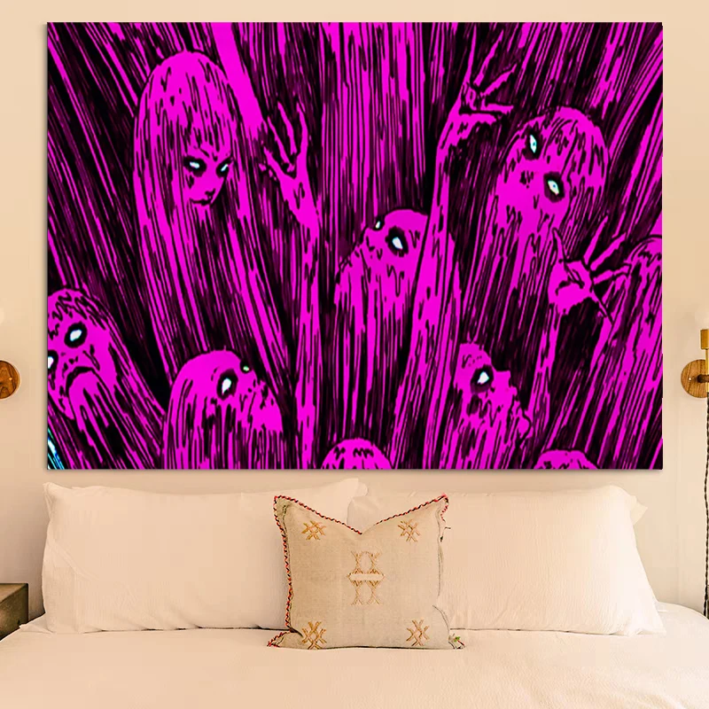 

Tapestry on the Wall Decoration Home Junji Ito Kawaii Room Decor Aesthetic Headboards Wallpaper Custom Tapestries Decors Bedroom
