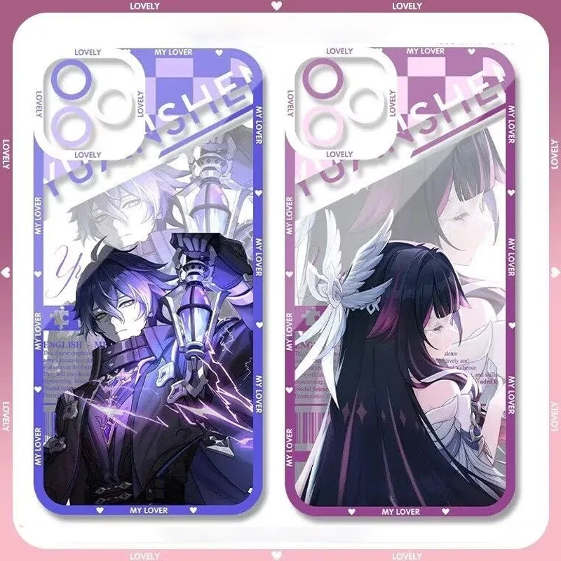 Genshin Impact Soft TPU Phone Case Featuring Xiao, Columbina, HuTao, and Furina
