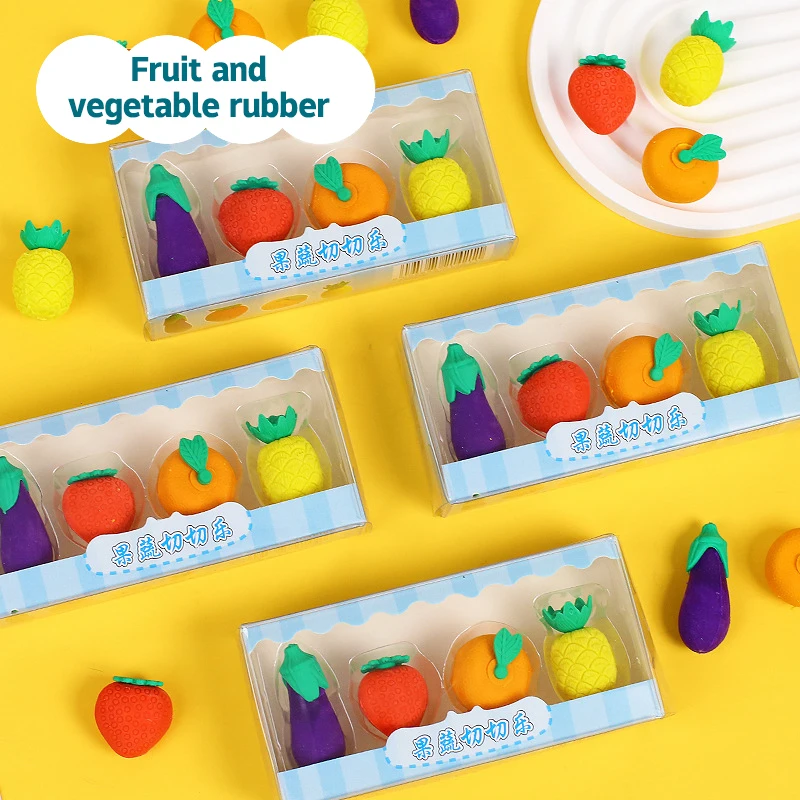 

Оригинальный ластик в виде фруктов, милый ластик в виде мультяшного карандаша, школьные и офисные принадлежности, канцелярские принадлежности, детский подарок