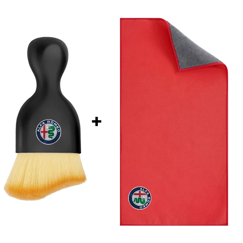 Car Interior Cleaning Kit: Soft Brush & Microfiber Towel