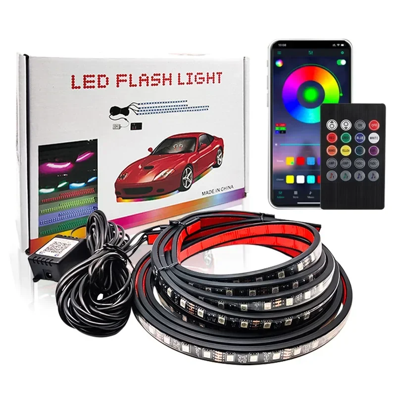 LED Chassis Light Retrofit Multicolor Voice-activated Atmosphere Light Bluetooth-Compatible with APP Multi-function Warning Lamp