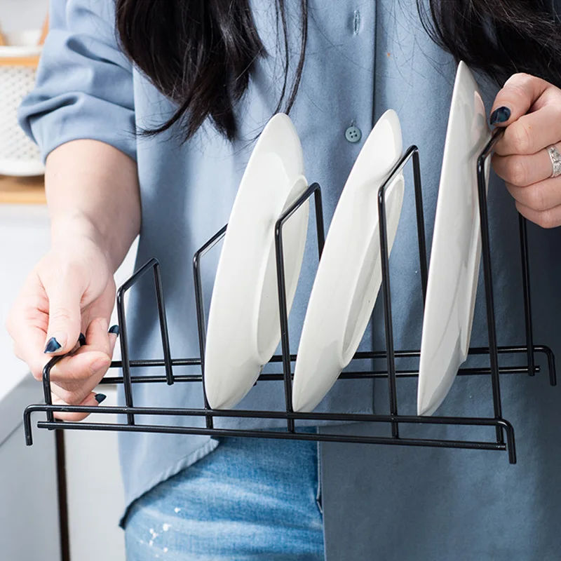Kitchen Storage Rack Rack Shelf Stand Multi Layer Space Saving Rustproof Cutting Board Practical Kitchen Organizer Pot Lid Holder Iron Art For Home