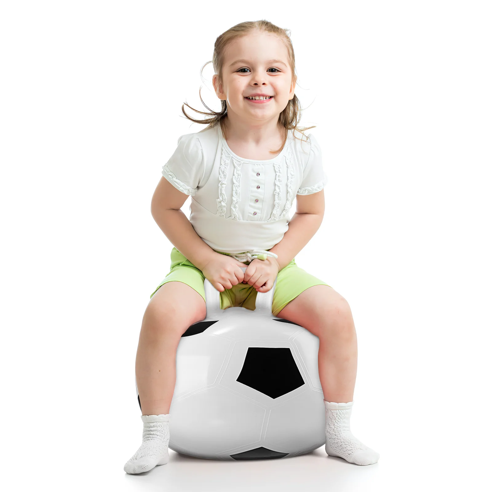 

STOBOK 45cm Inflatable Bouncing Ball Hopping Jumping Ball for Children Hopper Ball with Handle Jumper