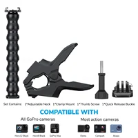Gooseneck Jaws for GoPro Hero 12 11 10 9 8 SJCAM Insta360 Action Camera Support Flex Clamp Tripod Accessories 6