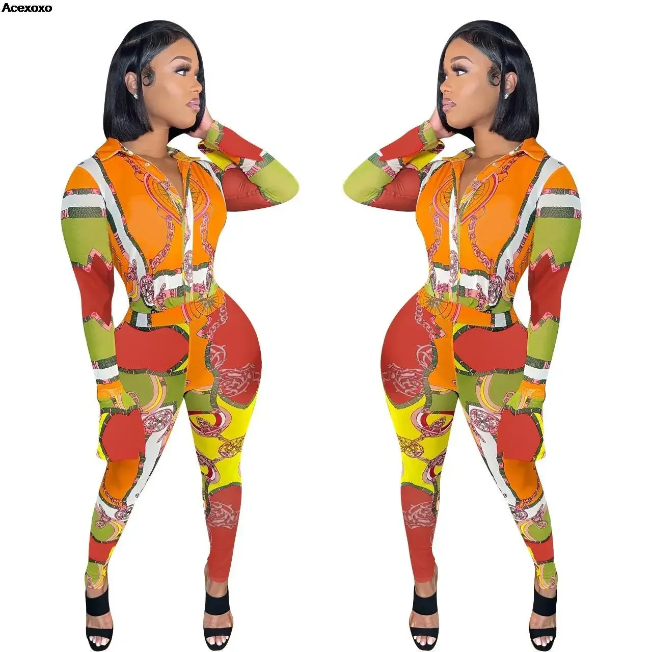 

Новинка 2024, женский модный пикантный Облегающий комбинезон с принтом