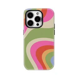 Vibrant Wavy Stripes Double - Layer Phone Case - iPhone 14 (FR)