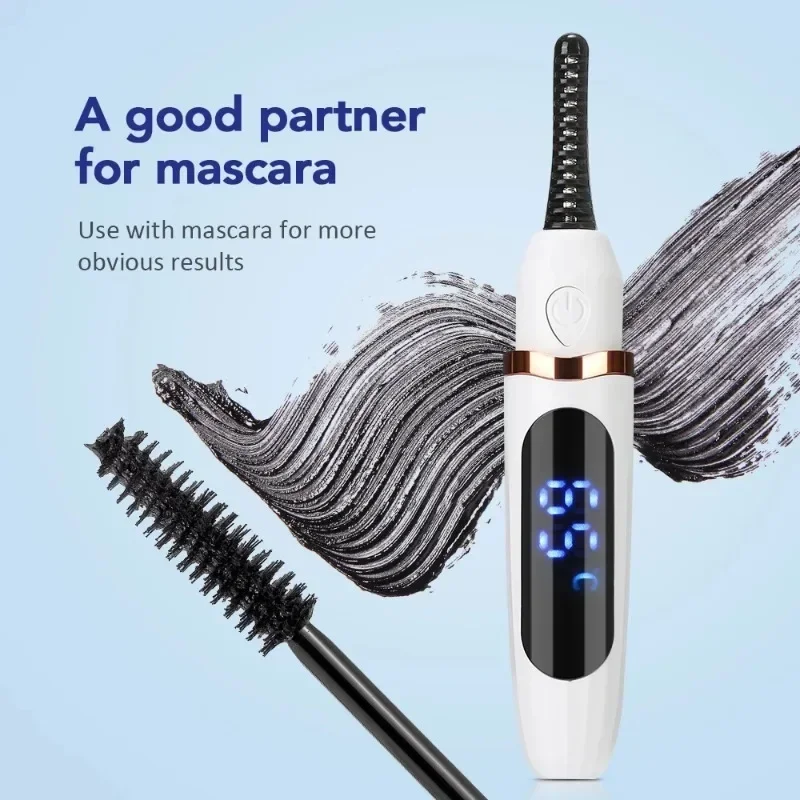 Eyelash Curler Heated Eyelash Curlers Electric Eyelash Curling Device Rechargeable Fast Heat up Natural Curler Long Lasting Makeup Tool