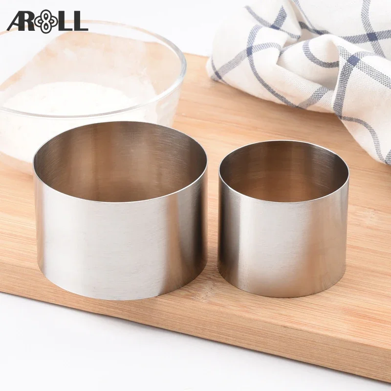 Mini aço inoxidável círculo mousse anel molde, Bakeware, bolo redondo, pastelaria cozimento, 2 ", 2,5", 3 ", mold5, 6 8cm