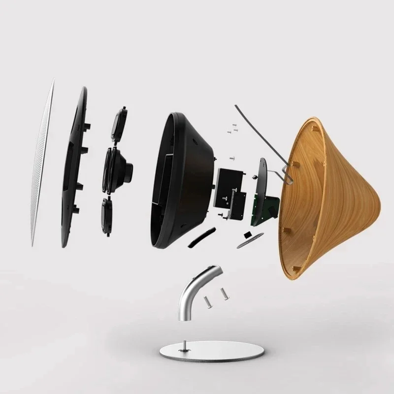 Bookshelf Desktop Wireless Speaker Bluetooth NFC Touch Subwoofer Stereo Speakers Retro Wooden Home Audio AUX Notebook Computer