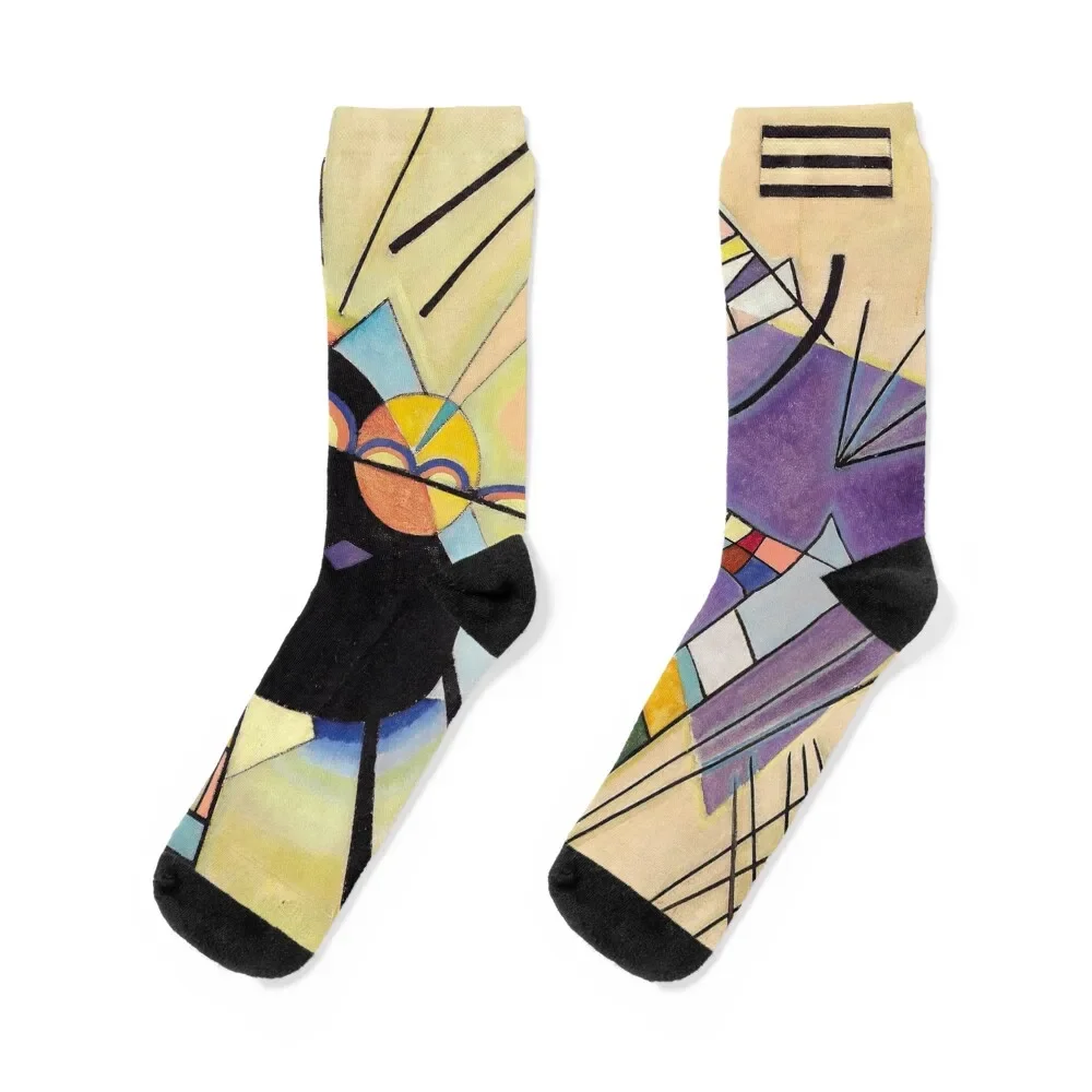 

Wassily Kandinsky Black and Violet Socks snow bright garter moving stockings gift Luxury Woman Socks Men's