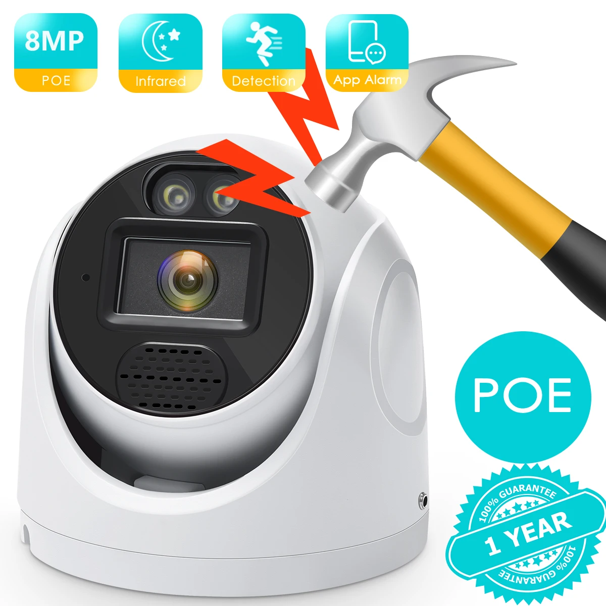 Besder 8Mp 5Mp 4Mp Dome Ip Camera 5X Zoom Ottico Telecamera Poe Telecamera Di Sicurezza Domestica Esterna Cctv Home Surveillance Xmeye App Cctv