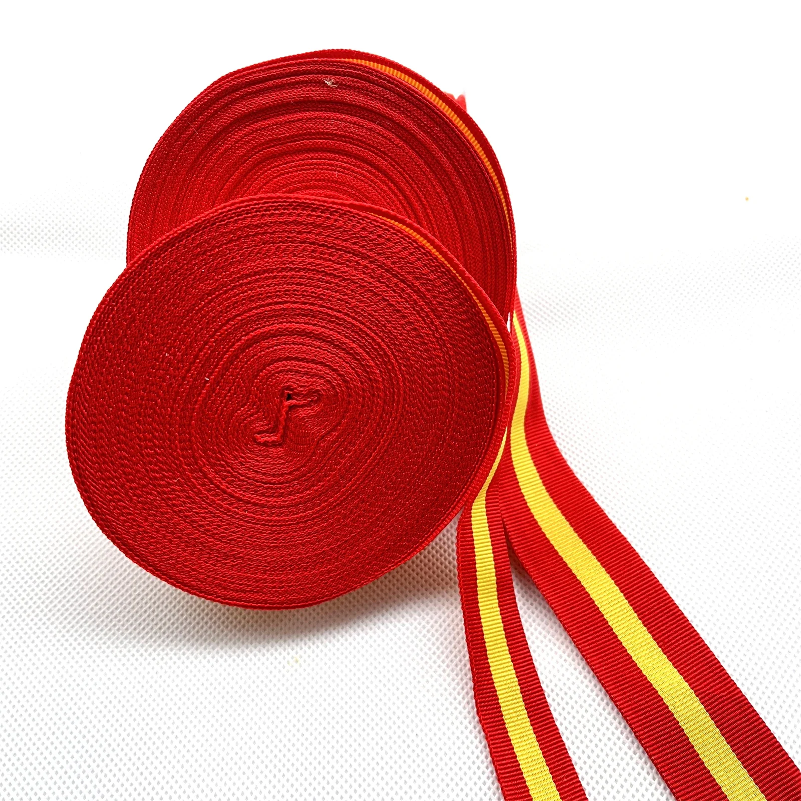 Polyester Stripe Ribbon 30-15mm 20yard Spain Flag Plaid Grosgrain Ribbon for Bag Belt Wedding Home Decor ribbon decoration ribbon supplies grosgrain ribbon polyester ribbon