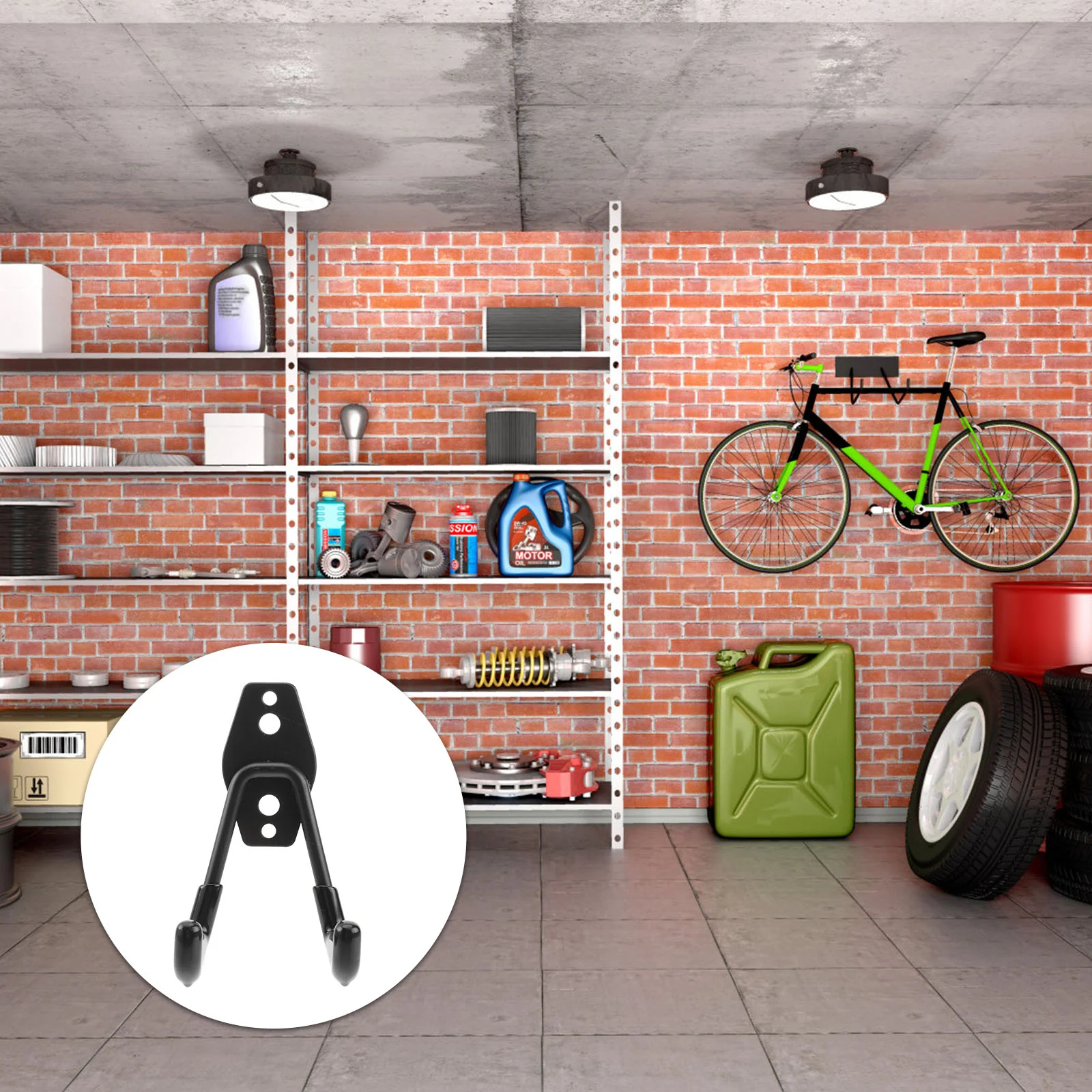 

2 Pcs Tools Wall Mount Hanging Hooks U-Hooks Broom Storage Organizer Garage Utility