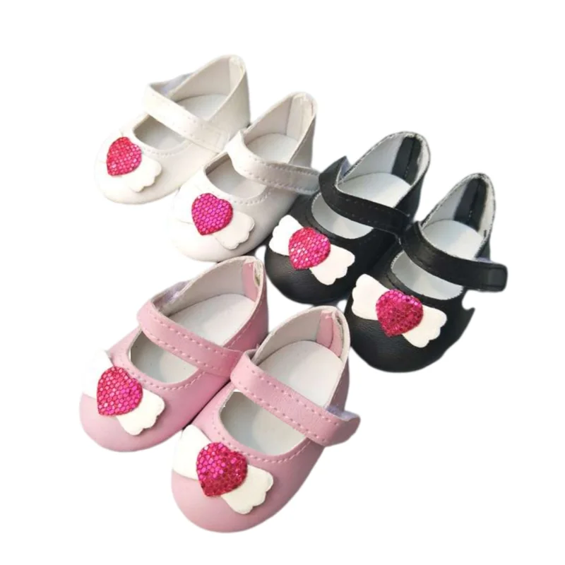 Fit 43cm Baby Doll Black Pink White Mary Jane Shoes For 18" Girl Doll