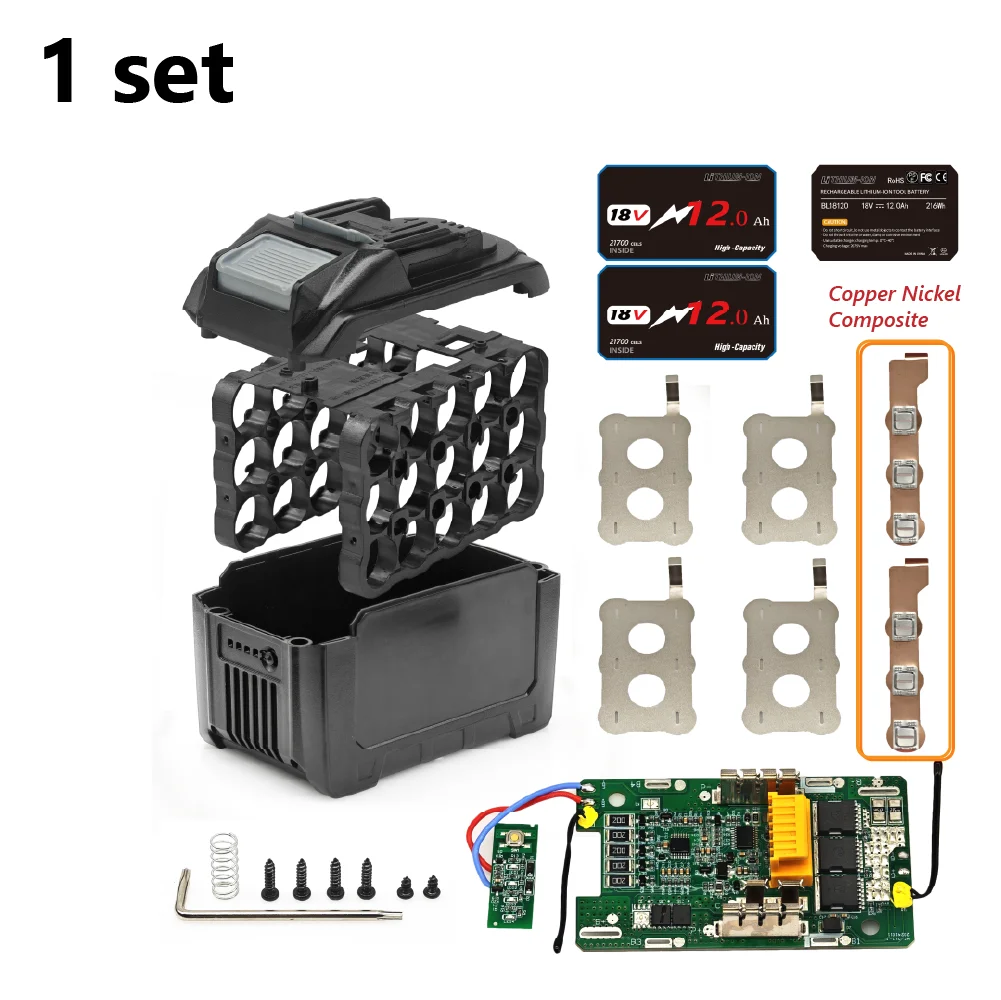 BL18120 バッテリーケース 15*21700 バランス機能付きマキタ 18V DIY BL1860 BL1850 シェルボックス BMS PCB S82dbe33e26c74a919ef7b65a6e6d1